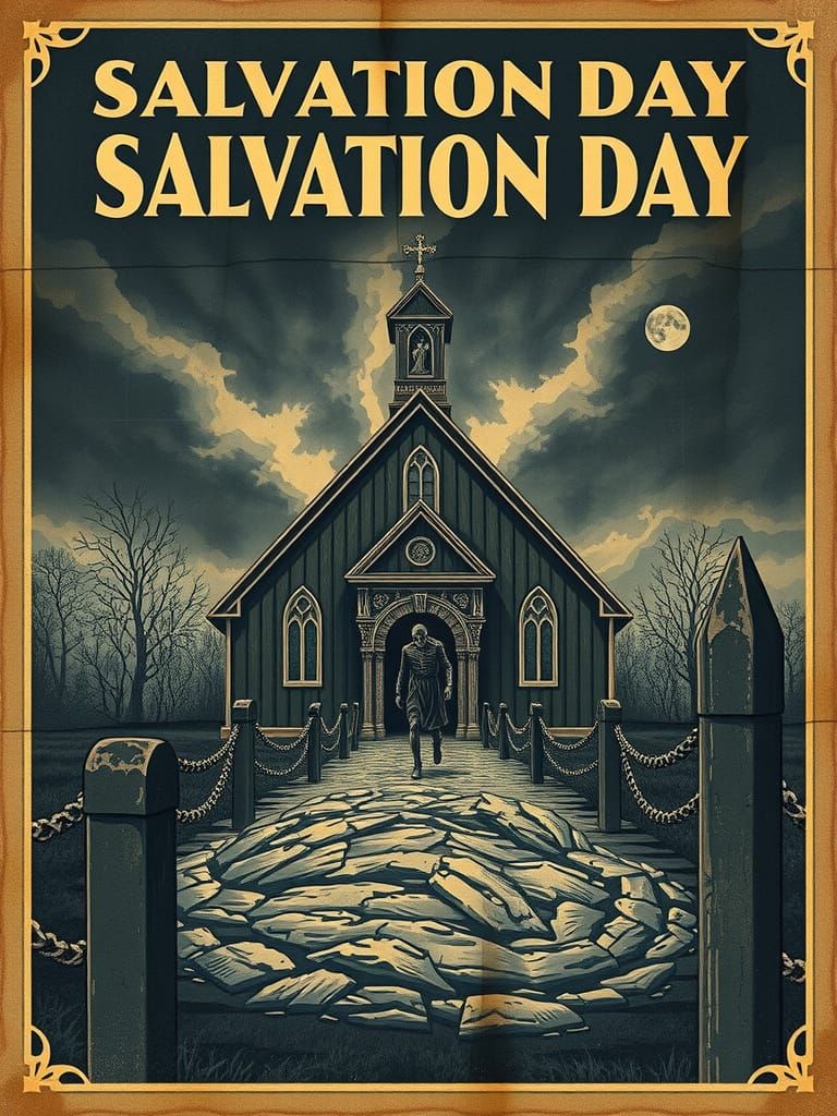 Vintage Horror Movie Poster: Ghoul Emerges