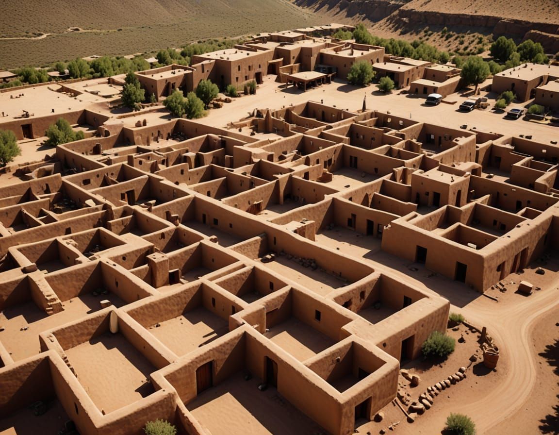 Southwestern Adobe Architecture in Taos Pueblo