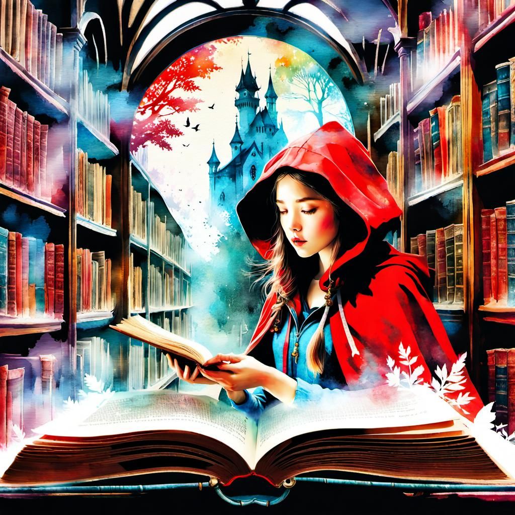 Red Riding Hood's Story Comes Alive: Watercolor Illustration