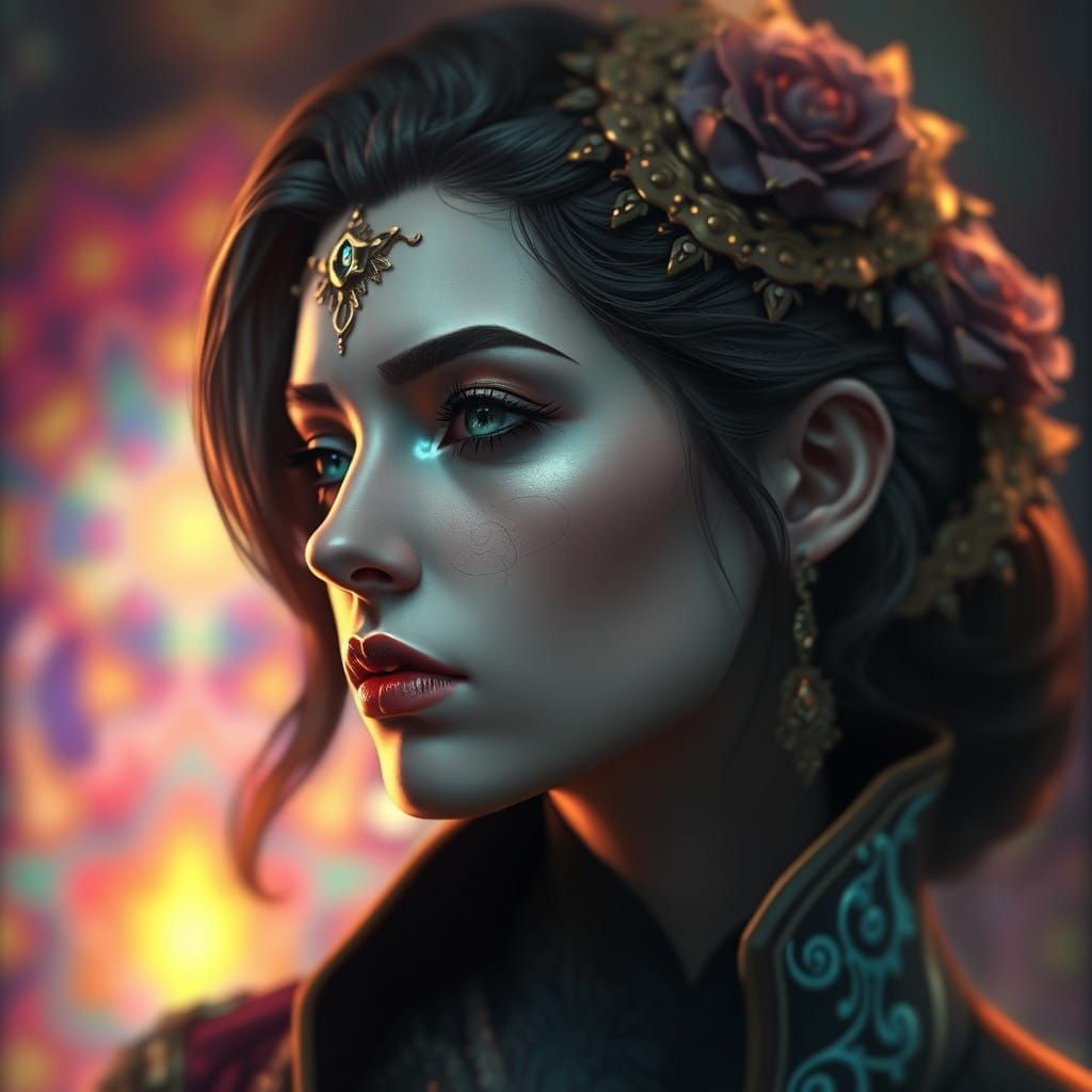 Enigmatic Woman in Ethereal Glow