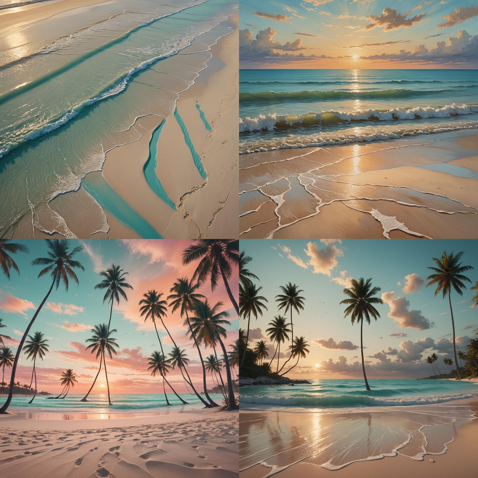 Tranquil Beach Sunset in 3D Unreal Engine Style