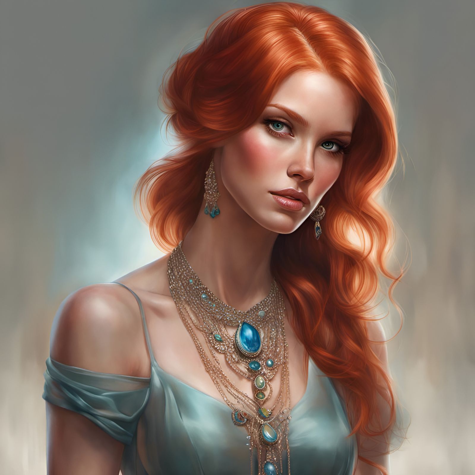 Detailed Portrait of a Redhead in Digital Art