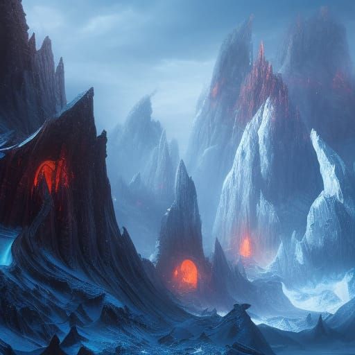 Epic Ice and Fire Fantasy Concept Art
