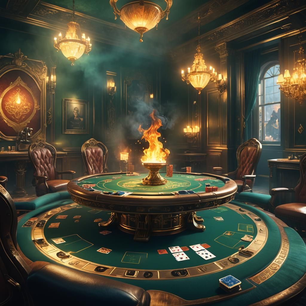 Poker Royal Flush in Opulent Golden Light