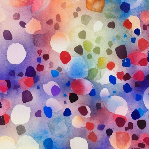 Abstract Watercolor of Connected Emotional Blots