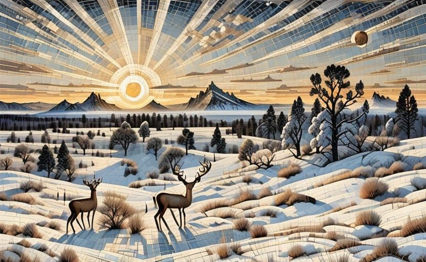 Idyllic Winter Plains in a Dreamy Landscape Style