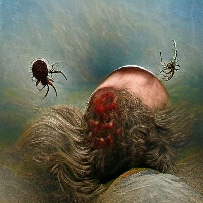 Horror Image of Tick Sucking Blood