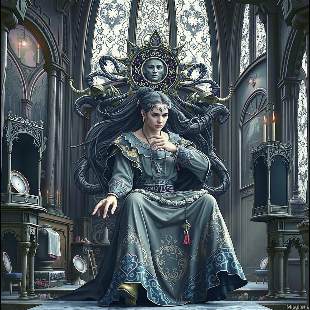 Ethereal Dark Fantasy Scene: Ancient Civilization's Vibrant ...