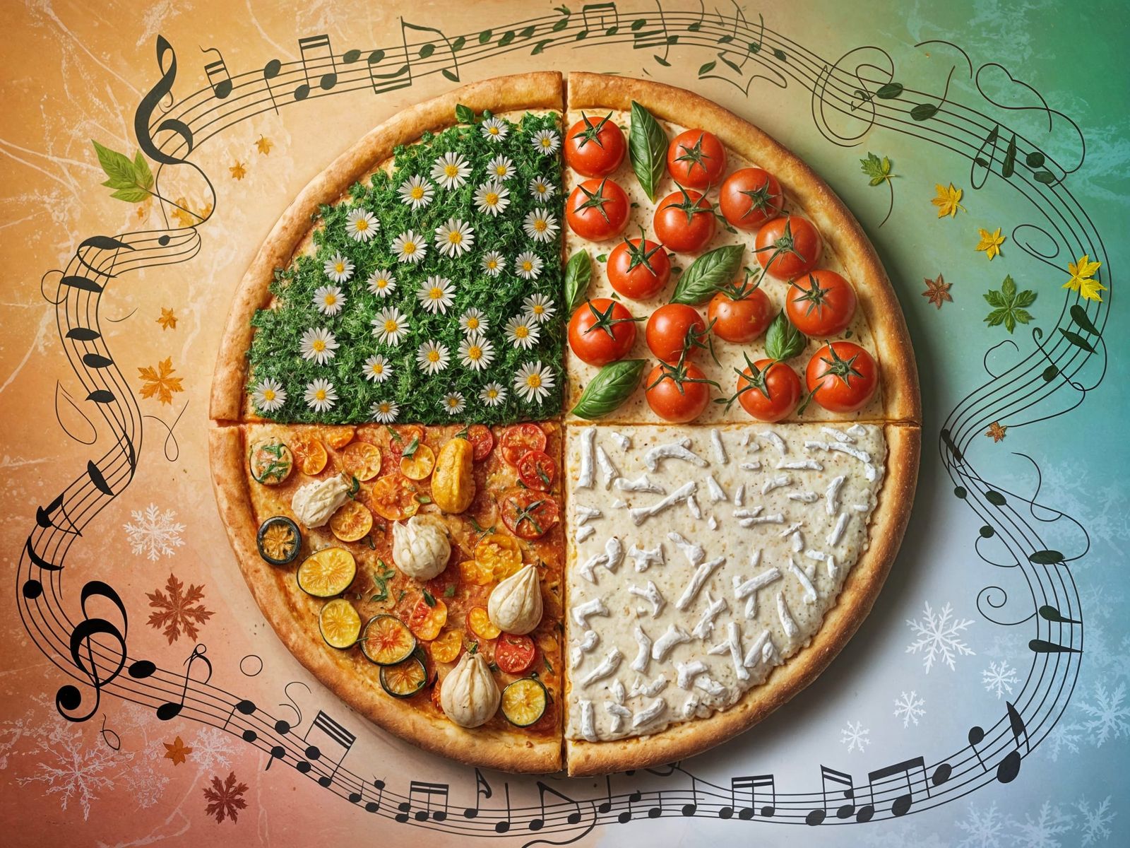 Four Seasons Pizza: A Culinary Art Piece