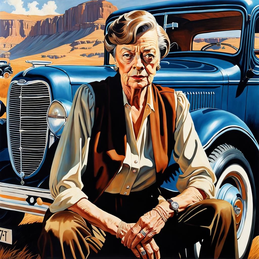 Maggie Smith Portrait in Pin-Up Style