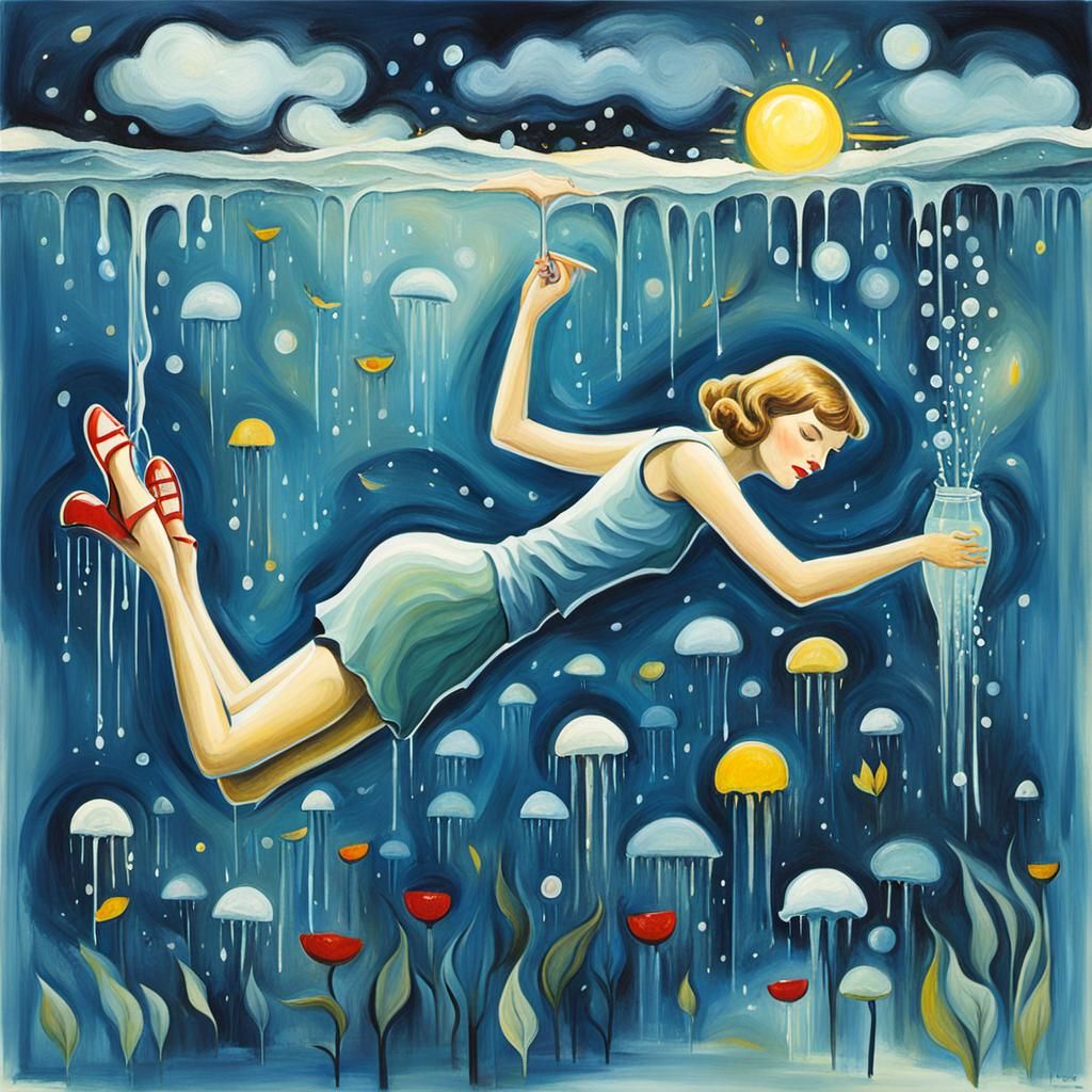 Whimsical Oil Painting Inspired by Sylvia Plath