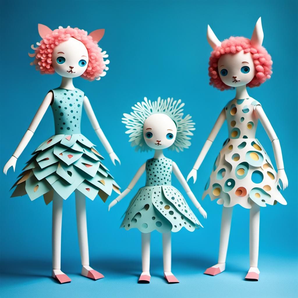 3D Fantasy Creatures Playing in Acrylic Playground