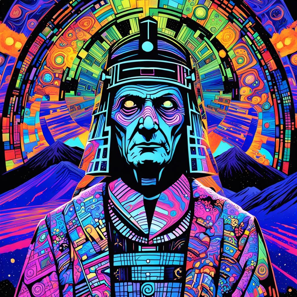 Psychedelic Doctor Who Villain in Native American Style