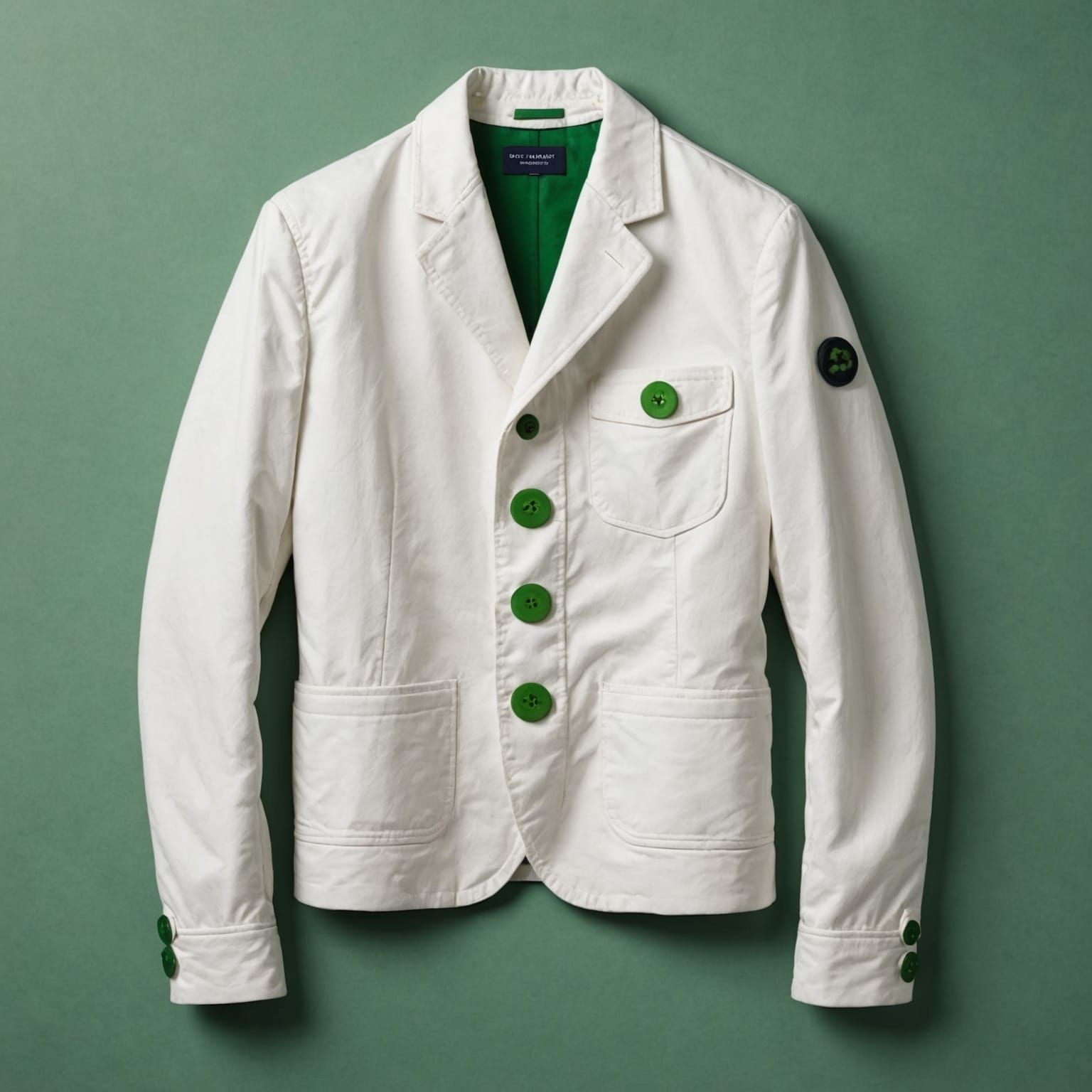 White Jacket with Green Buttons: A Stylish Apparel