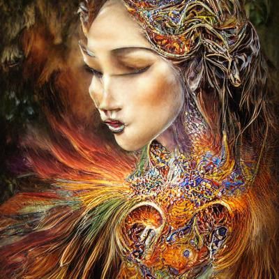 Majestic Firebird in Flight: Fantasy Art