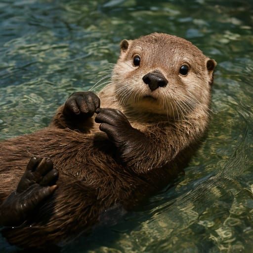 Playful Otter in Crystalline Water: Wildlife Photography