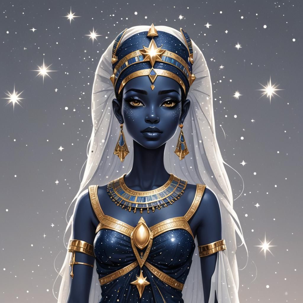 Egyptian Sky Goddess Nuit, Fantasy Art