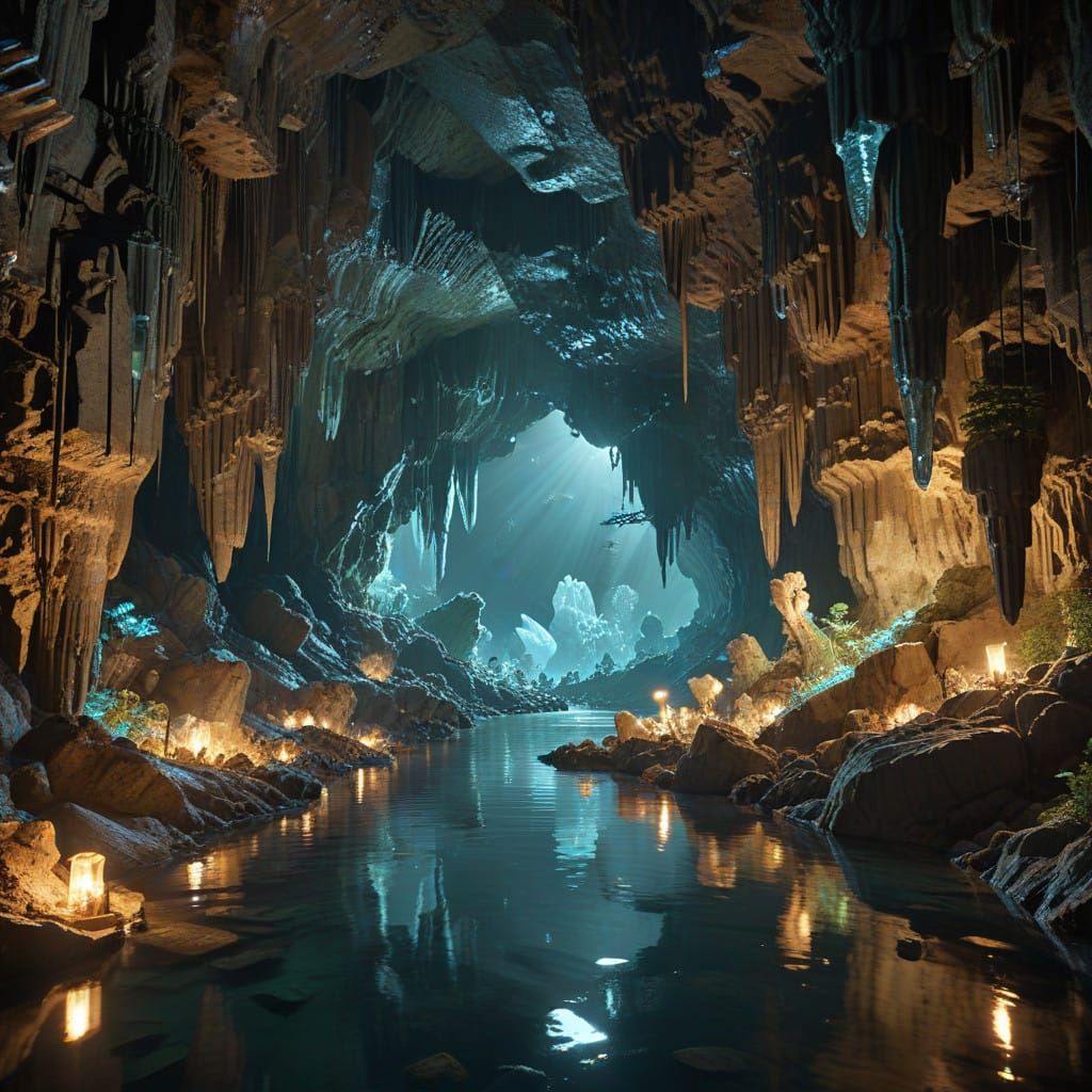 Glowing Underground River Illuminates Ancient Caverns in Eth...