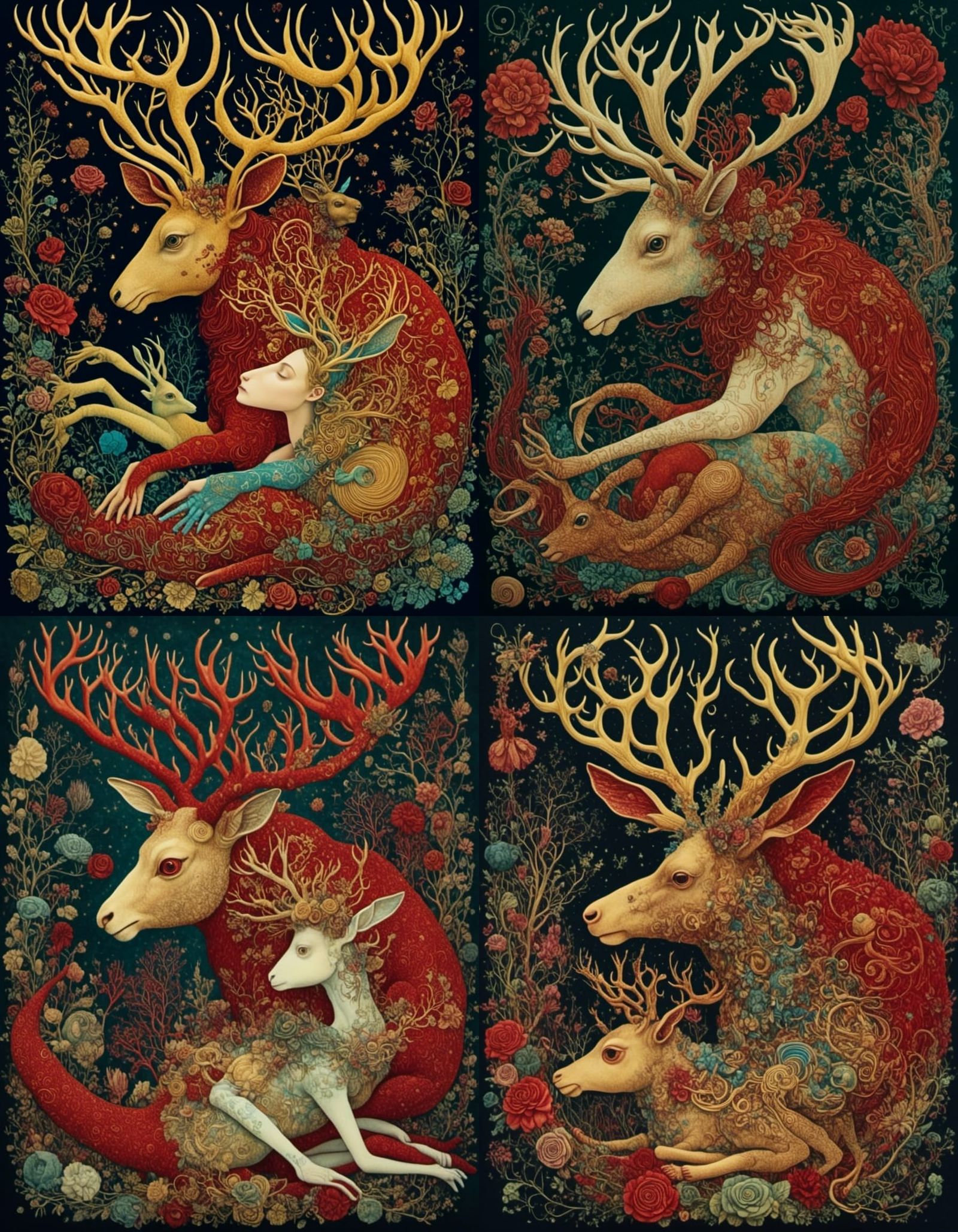 Cernunnos and Beltane Embrace in Spring Portrait