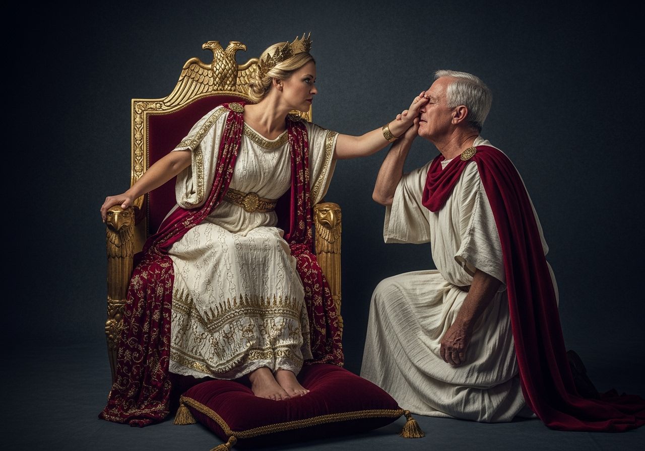 Fierce Roman Empress Slapping Senator, Professional Photogra...