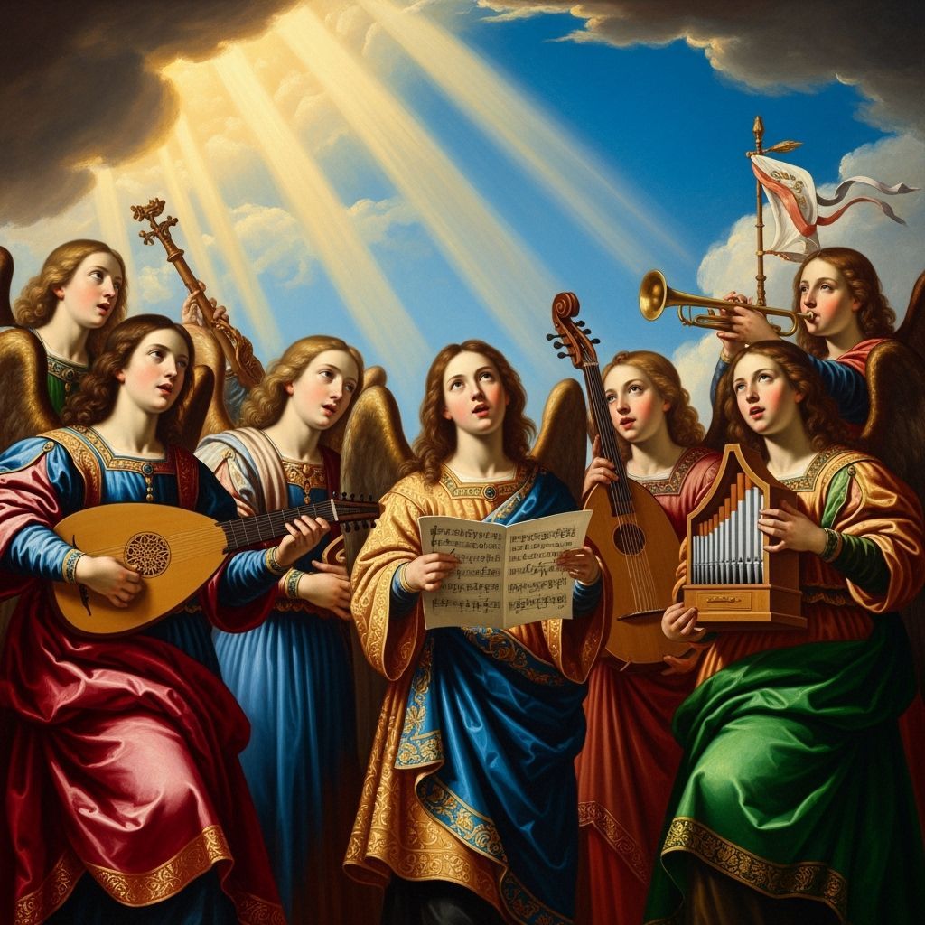 Angelic Choir in Renaissance Style With Golden Sunlight