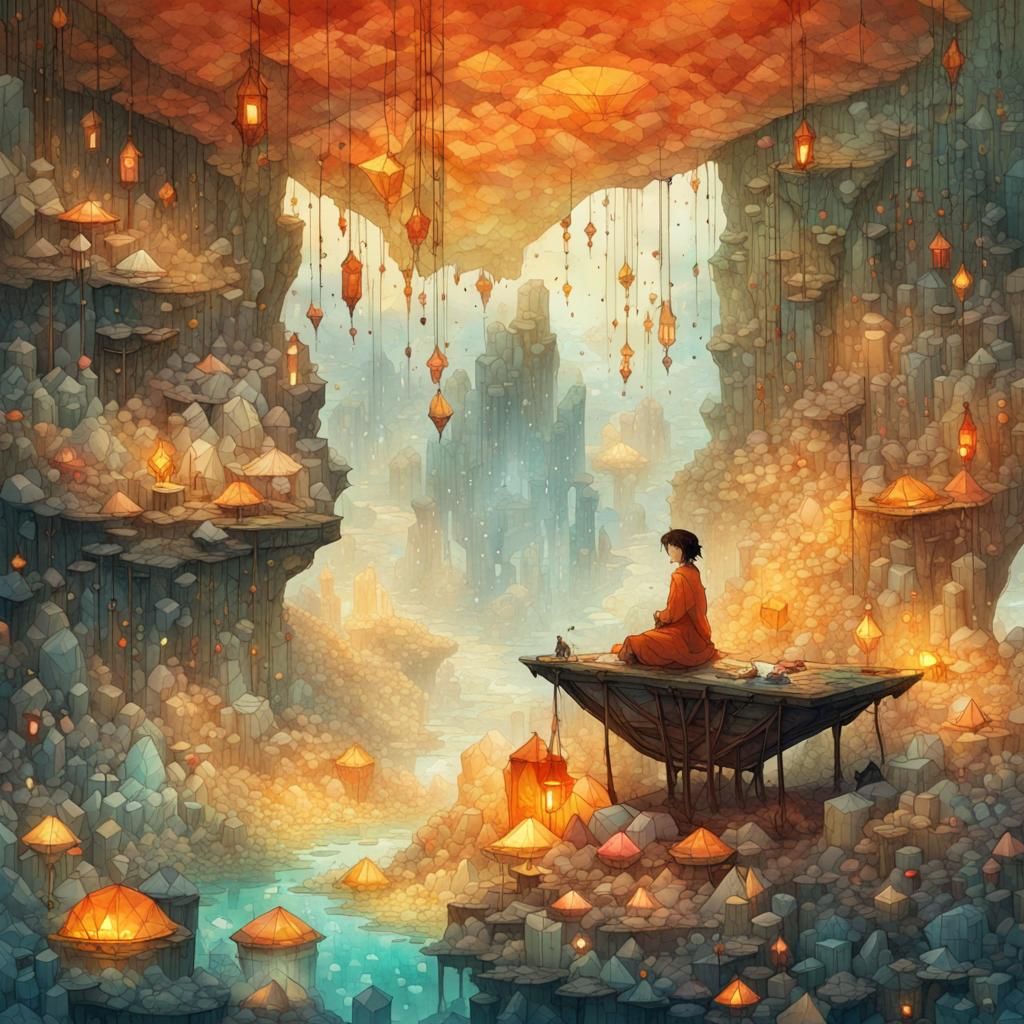 Ethereal Crystal Mine with Gemstone Mosaic