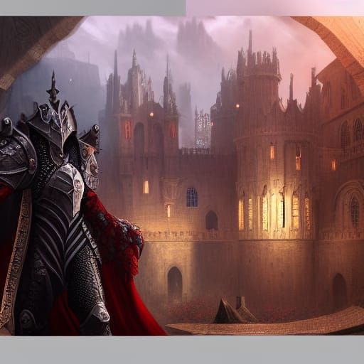 Armored Vampire in Medieval Castle Concept Art