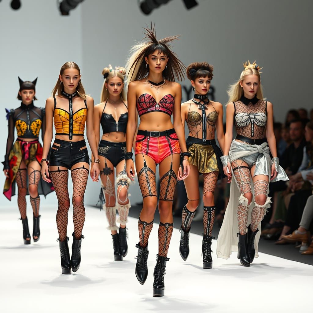 Runway Models Showcase Punk Couture Fashion