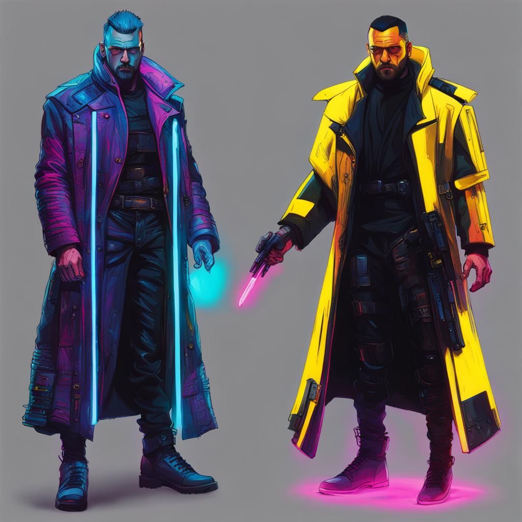 Armored Wizard in Cyberpunk 2099 Neon City