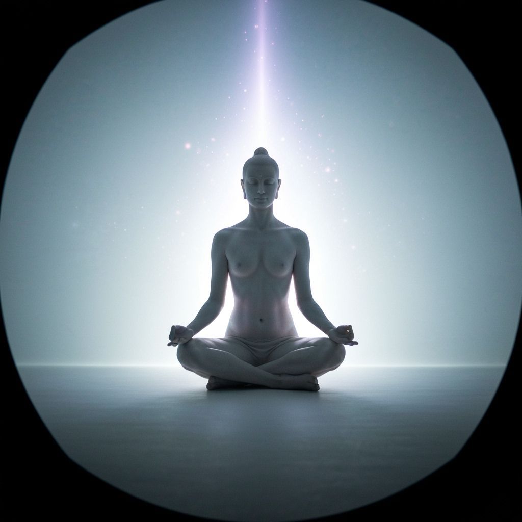 Ethereal Meditation: Serene Figure in Soft Light