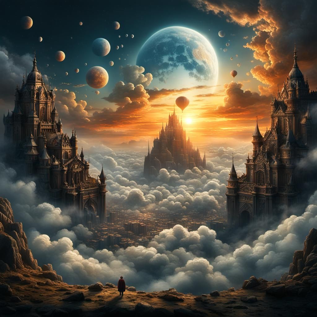 Epic Sunrise Heart in Dramatic Digital Painting