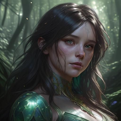 Enchanting Sprite Portrait in Hyperdetailed Style