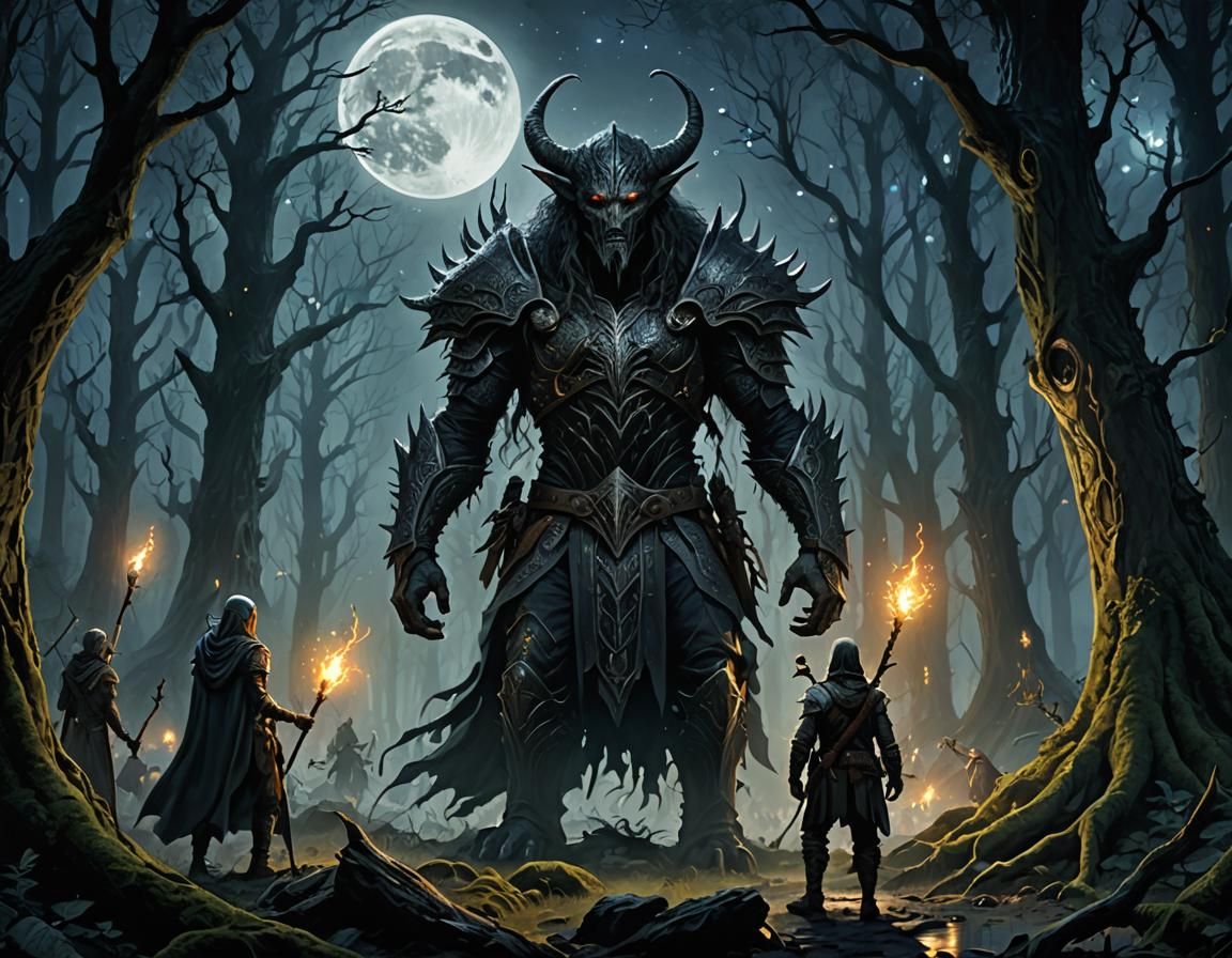 Warrior Guards Void Party in Mystic Forest