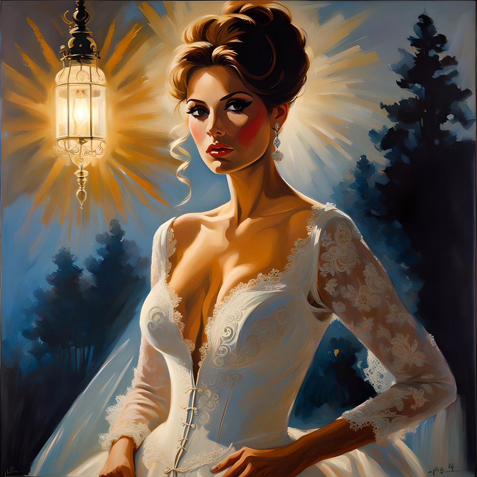 Romantic Portrait of a Woman in Impressionist Style