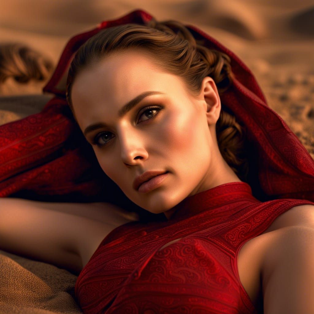 Padme Amidala on the Sand in 8K Resolution