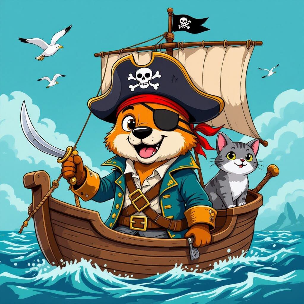 Animals Dressed as Pirates Ready for Adventure