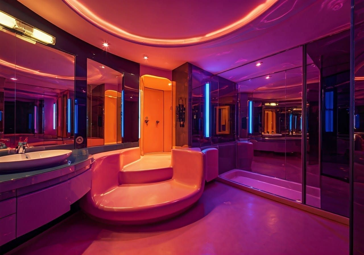 Futuristic Luxury Bathroom in Space Age Style