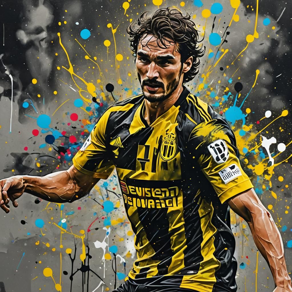 Matt Hummels Borussia Dortmund: Graffiti Splash Art