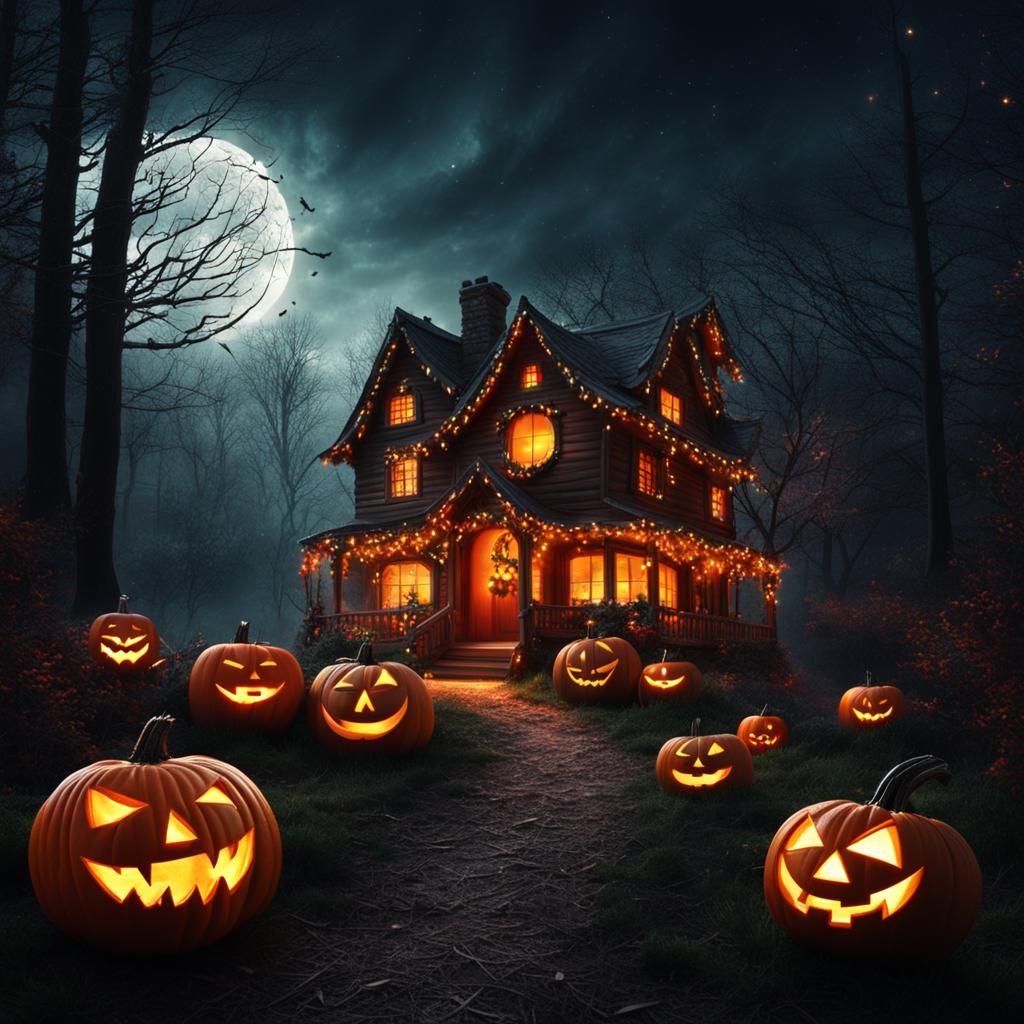 Halloween and Christmas Fusion in Realistic Style