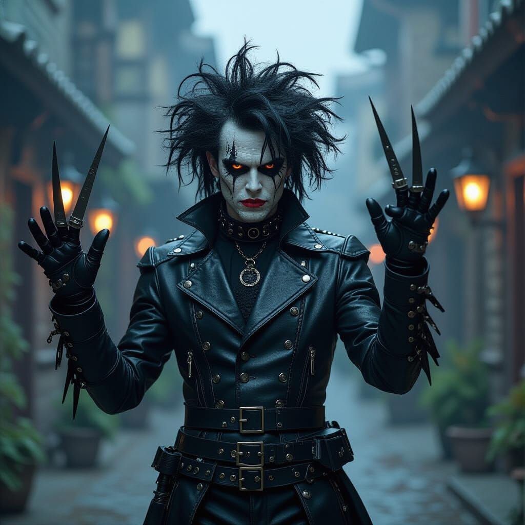 Edward Scissorhands as a Cenobite in Gothic Realm