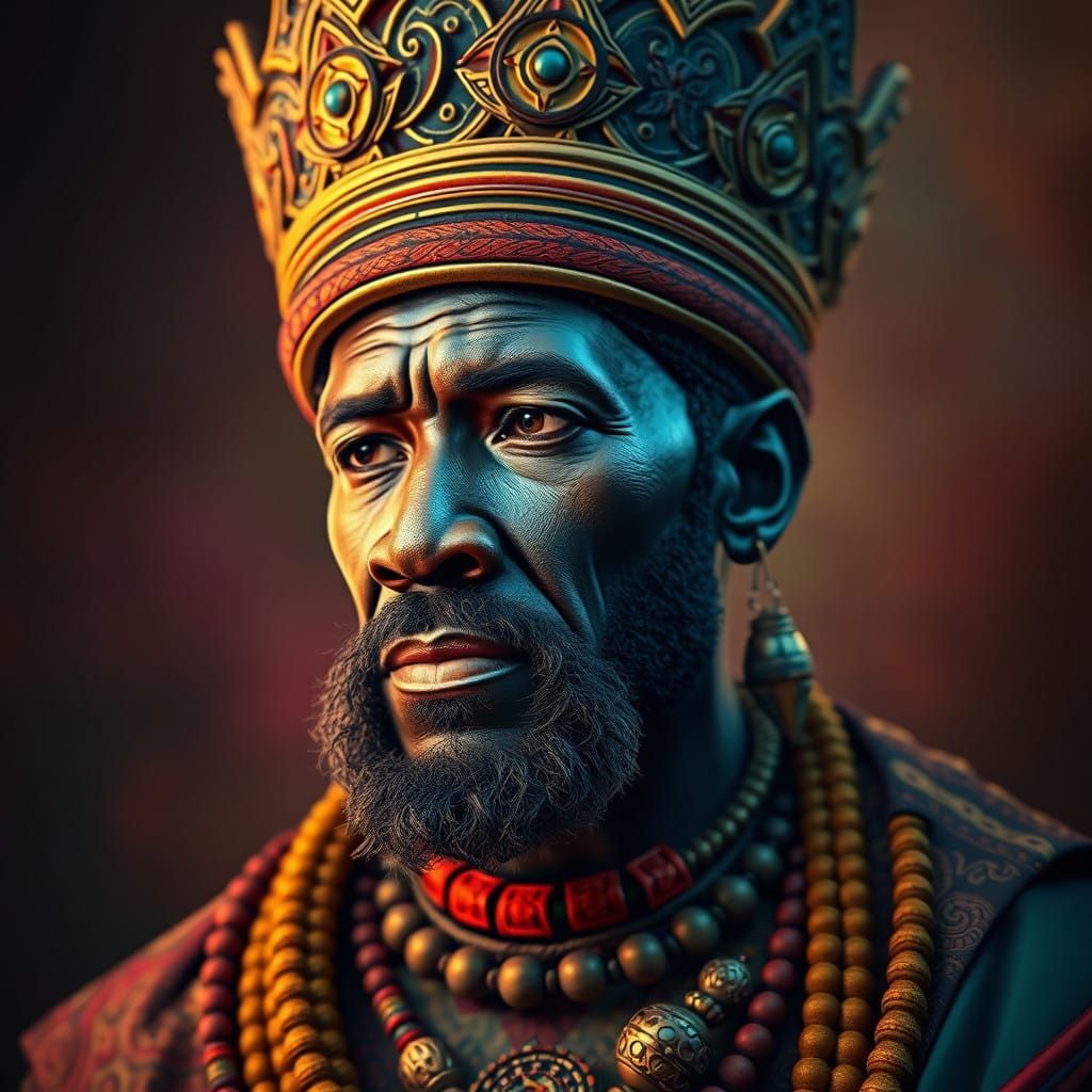 African King in Vibrant Regalia