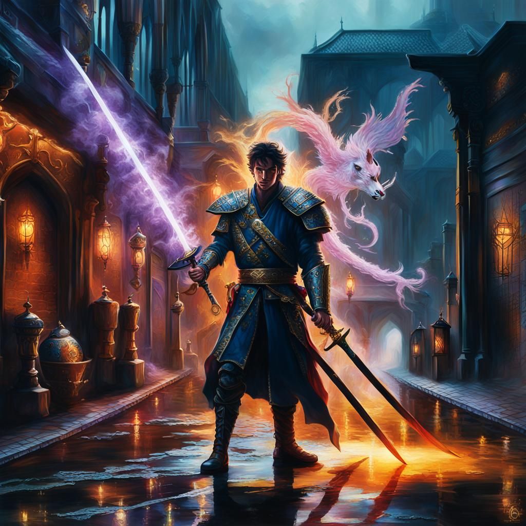 Knight Receives Sword in Ornate Throne Room