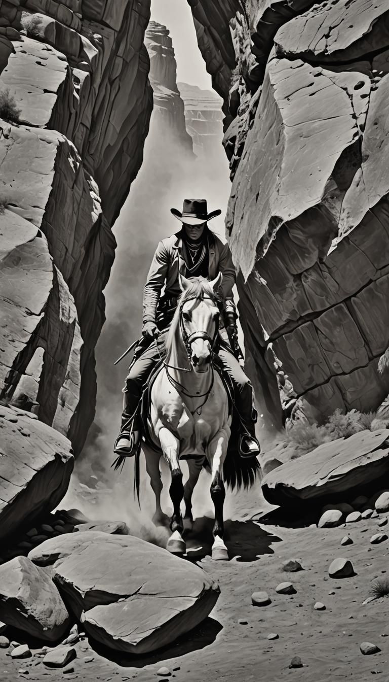 The Lone Ranger riding Trudi Glenn