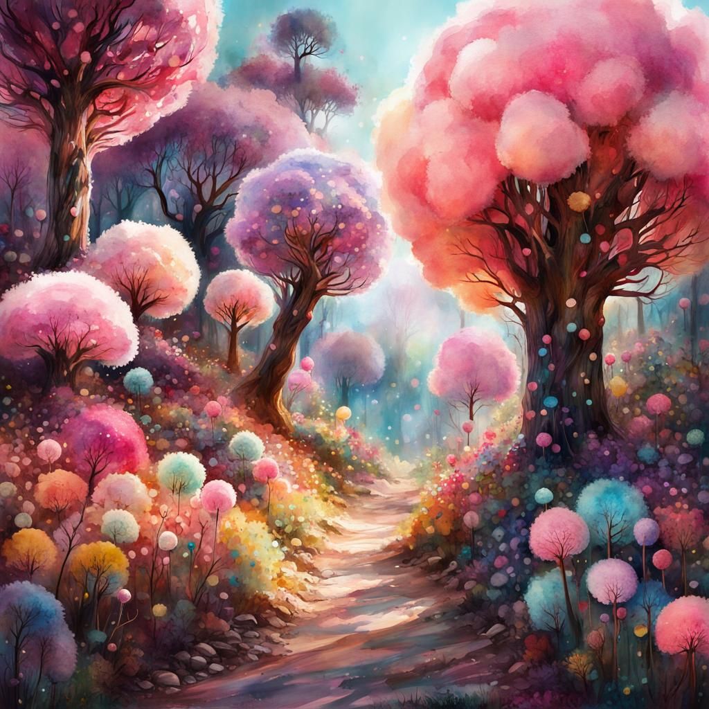 Cotton candy trees