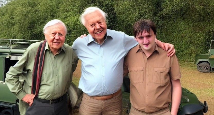 David Attenborough and Harry Maguire on Safari