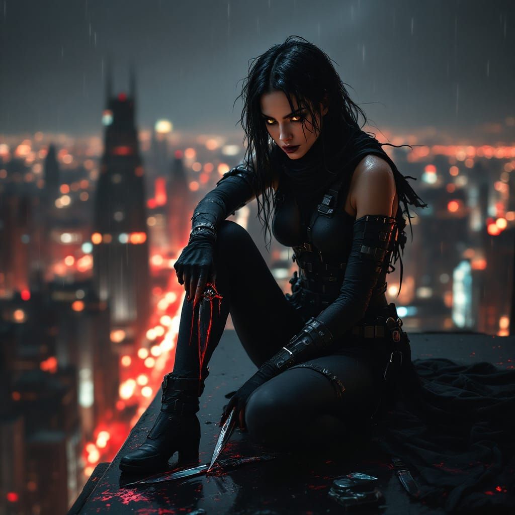 Vampire Assassin Casting Blood Magic Spell