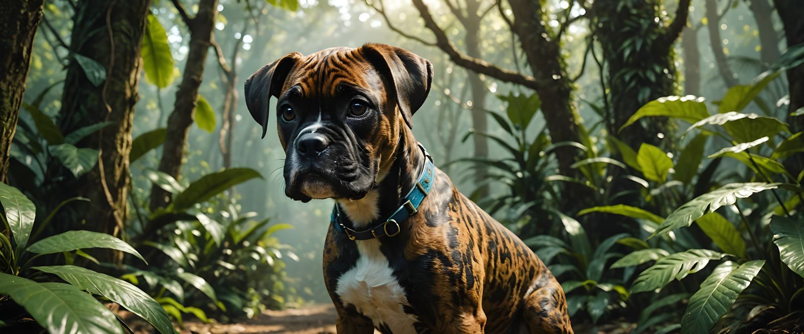 puppy boxer-dog on a secret mission