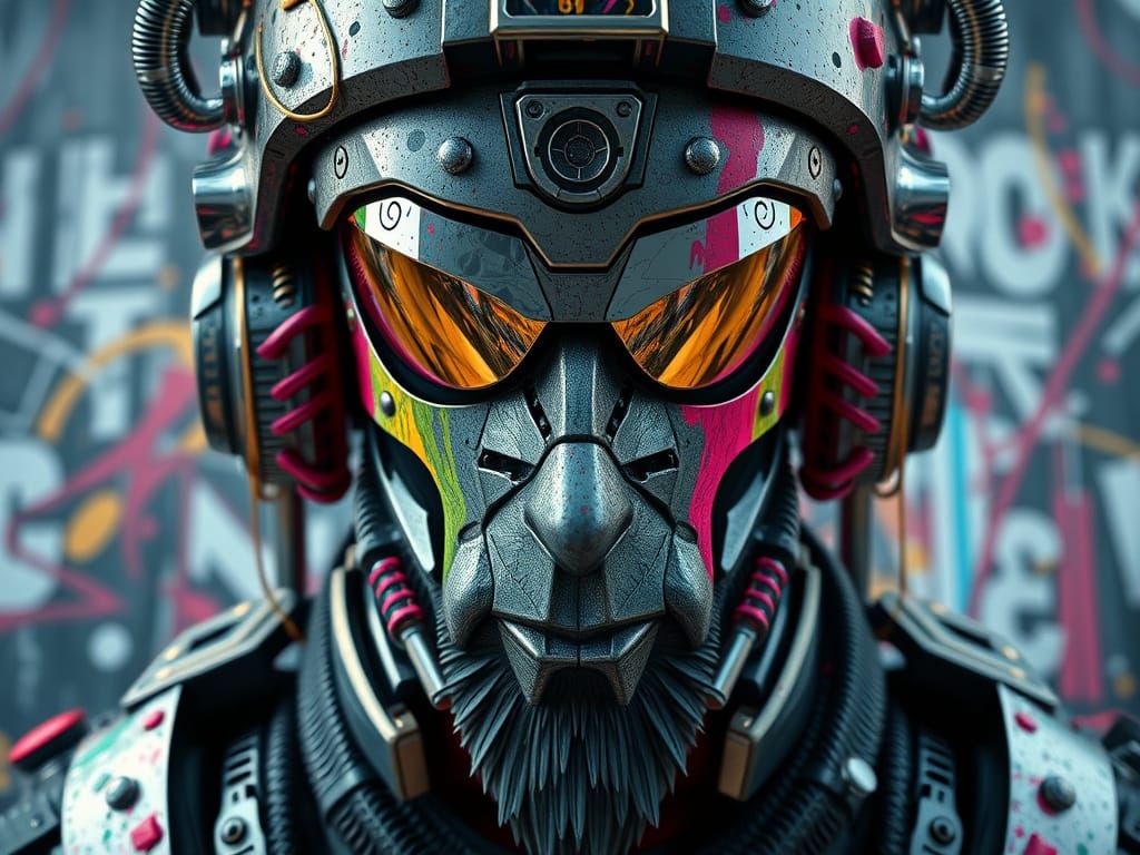 Paradoxical Architect: Graffiti Art Portrait in 8K