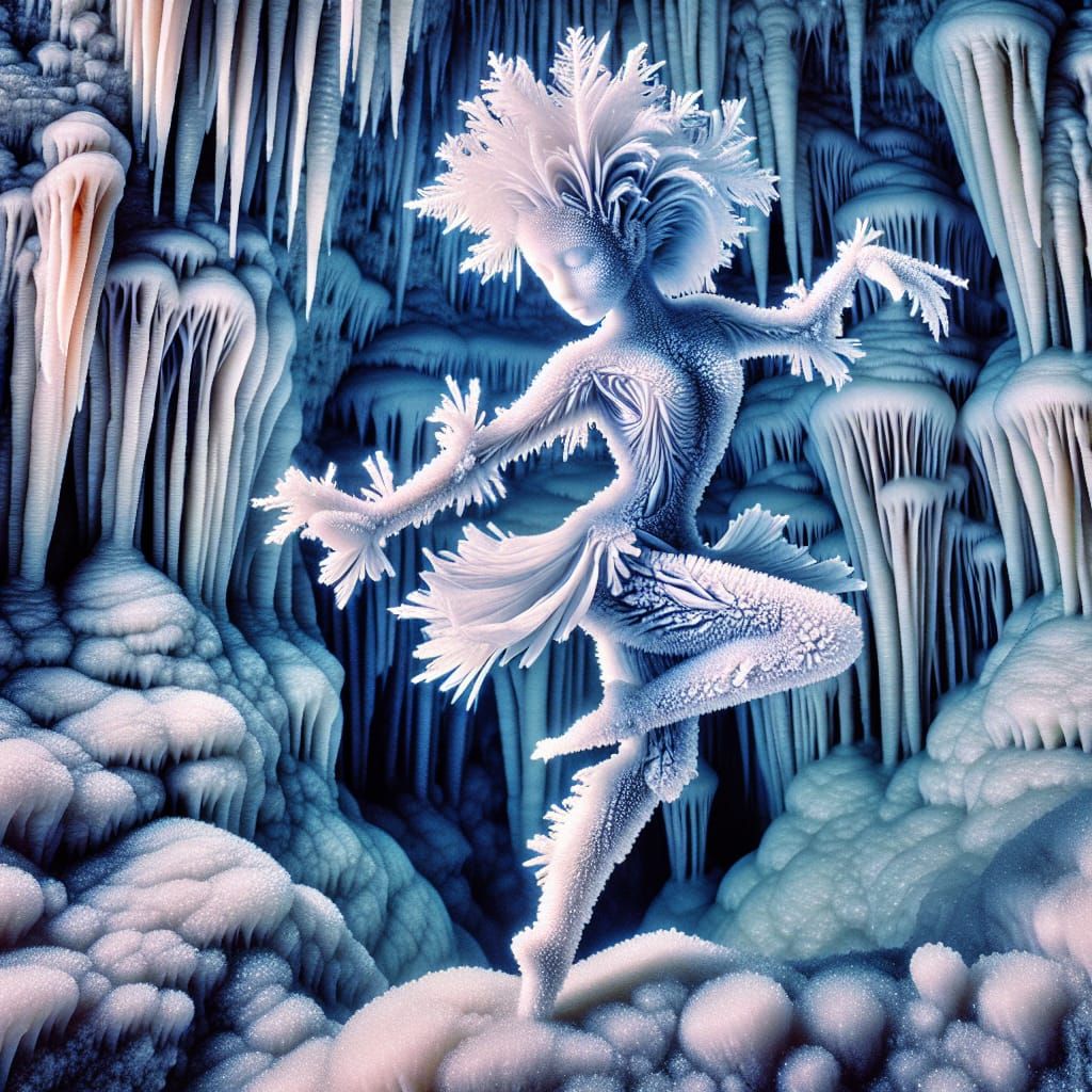Fairytale Frostwork Anthodite Speleothem Dancer