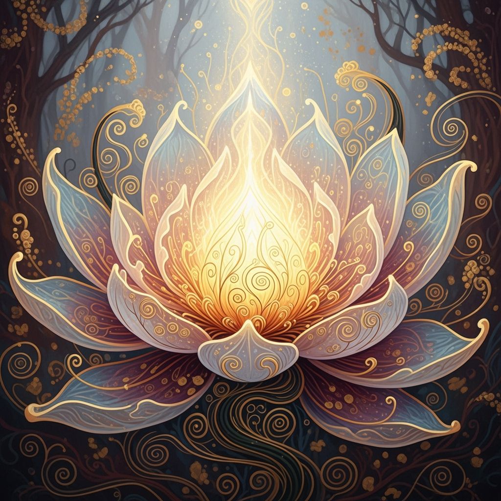 Ethereal Lotus Flower Unveiling Inner Power